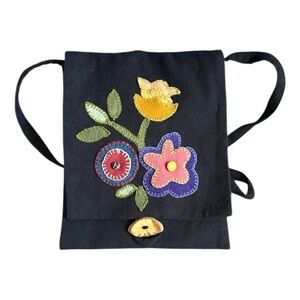 Moda Home Embroidered Floral Crossbody Bag – 100% Cotton, Boho Folk Style
